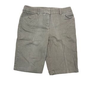 Jones New York Sport Women's Stretch Olive Trouser Shorts Bermuda Green Size 6